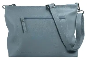 Сумка через плечо Samantha Look, натуральная кожа, производство Италия, голубой