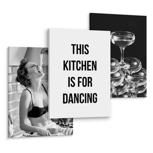 Картины на холсте Muralo Set Zitat Frau Gläser 3D цвет schwarz/grau/weiß