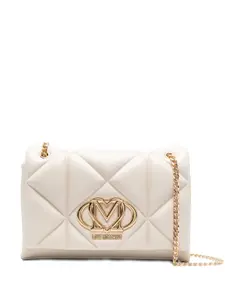 Стеганая сумка на плечо с логотипом Love Moschino, нейтральный