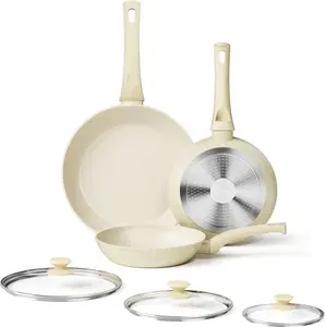 Набор сковородок Granite, 6 предметов, антипригарное покрытие, без PFOA, с крышками, 20/24/28 см Sonstige