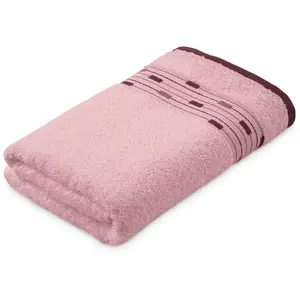 Полотенце для ванной Möve Frottana Magic Uni с каймой из маленьких прямоугольников Möve For Frottana, Rose