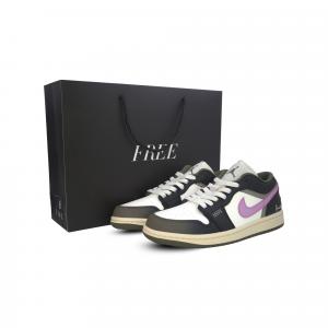 Air 1 Discretion, с сумкой для покупок Износостойкие низкие винтажные баскетбольные кроссовки Unisex Jordan, черный