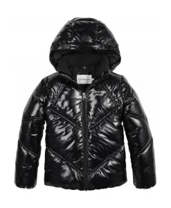 Блестящая куртка с капюшоном Calvin Klein, черный