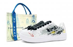 XTEP Кроссовки Air Force One Slip с низким верхом, водонепроницаемые, с амортизацией, для скейтбординга, унисекс, белые, серые