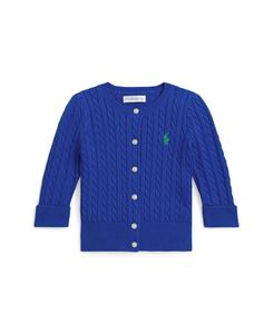 Детский кардиган для мальчиков с круглым вырезом и косами Polo Ralph Lauren, New Sapphire/Cruise Green