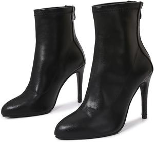 Женские ботильоны denova с застежкой-молнией, на высоком каблуке 10 см/4 дюйма, с острым носком и удобной посадкой Denova's, Black