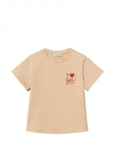 Футболка с вышивкой Twinset Kids, бежевый