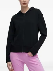 Худи на молнии с принтом логотипа Ea7 Emporio Armani, черный