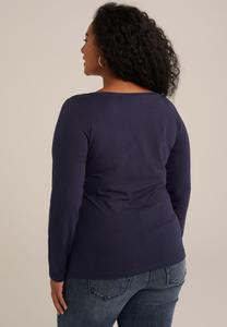 Топ с длинными рукавами CURVE WE Fashion, темно-синий