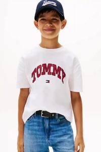 Детская хлопковая футболка Tommy Hilfiger, белый