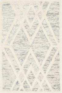 Ковер SAFAVIEH, 61 x 92 см, Cambridge Collection, Grey & Ivory, ручной работы, марокканский, потертая шерсть, идеально для помещений с высокой проходимостью: прихожая, гостиная, спальня (CAM729G)