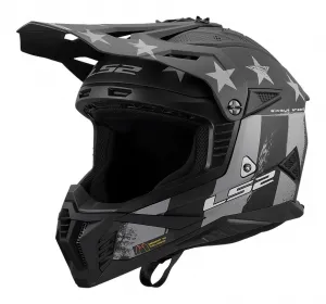 Внедорожный шлем LS2 Gate II Battle Scar LS2 Helmets, серый/черный