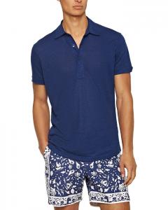 Рубашка поло Sebastian Tailored из льна Orlebar Brown, синий