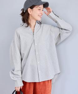 Хлопковая рубашка в мелкую клетку "Оксфорд" Coen, цвет Off White