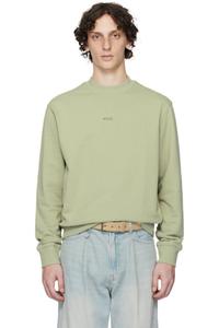 Свитшот свободного кроя цвета хаки с контрастным логотипом BOSS