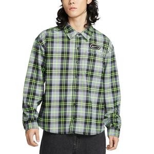 Фланнелевая рубашка с длинным рукавом и пуговицами для мужчин Nike, зеленый