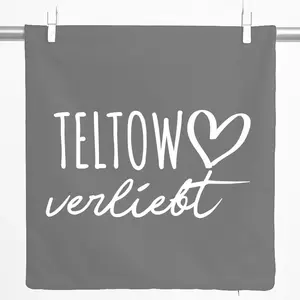 Декоративная наволочка Huuraa Teltow in Love Gift 40x40 см, стальной серый хлопок, Teltow Decoration Hellweg Druckerei