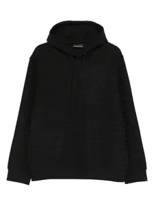 Стеганая толстовка с капюшоном EMPORIO ARMANI, черный
