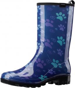 Женские непромокаемые резиновые сапоги HISEA до середины голени для работы в саду, Blue Claw