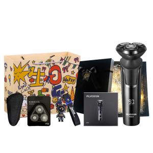 FS903 поворотная бритва с тремя лезвиями, полностью моющаяся, для влажного и сухого бритья FLYCO