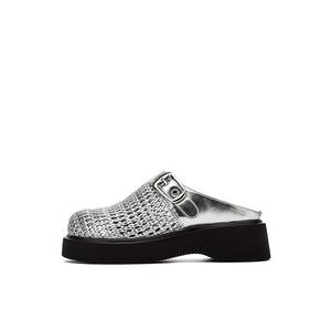 Кожаные лоскутные сандалии с закрытым носком женские DAPHNE, Black