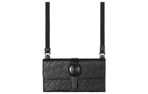 Чёрная наплечная мини-сумка кроссбоди из цельной кожи MONTBLANC