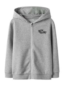 NAME IT Толстовка с молнией 'NKMBEN' в крапчатом сером цвете