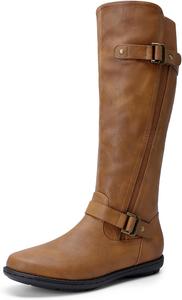 Женские зимние высокие сапоги DREAM PAIRS с искусственным мехом и подкладкой до колена, Camel