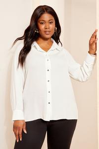 Свободная рубашка с длинными рукавами Curves Like These, белый
