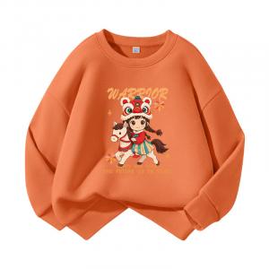Детский свитшот с круглым вырезом Moderate WARRIOR, warm оранжевый/riding girl