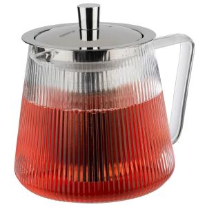 Чайник Gefu, 13x15 см, серебристый/прозрачный