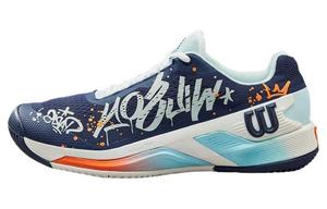 Теннисные туфли унисекс с низким верхом белого/королевского синего цвета Wilson