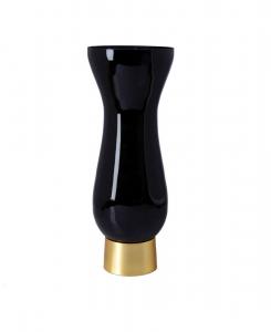 Стеклянная ваза с золотистым основанием Classic Touch, черный