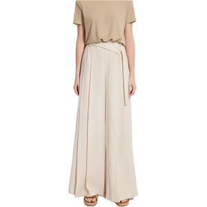 ELLE Повседневные брюки женские Ecru тонкие широкие