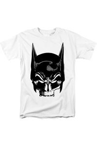 Футболка с коротким рукавом и изображением черепа Бэтмена на белом фоне для взрослых Gildan