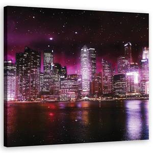 Картина на холсте Feeby New York Stadt Rosa, 50x50x2 см, фиолетовый