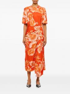 Платье ERDEM с защипами, оранжевый