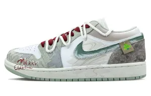 Баскетбольные кроссовки Air 1 Shimmery Cat Warm Winter Covenant с низким верхом и нескользящей подошвой, мужские, цвет Jasper Jordan, Jasper