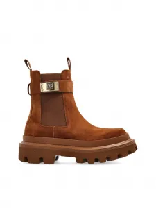 Замшевые ботинки челси DOLCE & GABBANA, коричневый