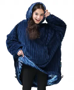 Большой двусторонний детский плед, размер 80 x 109 см Nestl, темно-синий