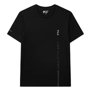 Футболка letter logo loose crewneck short sleeve men's black Fila, черный