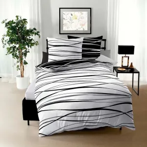 Постельное белье Dream Sleep Mako-Satin Motion 200x200 см + 2x 80x80 см, черное Traumschlaf