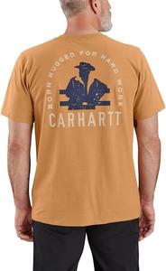 Carhartt мужская футболка 106446 Montana Relaxed Fit с карманом, Hickory Nut Heather