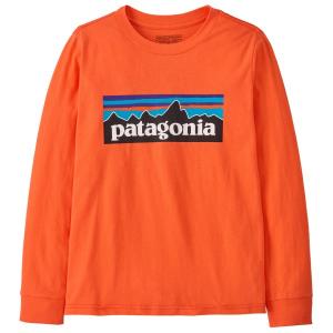 Детская футболка с логотипом l/s p-6 - свитер Patagonia, оранжевый
