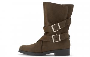 CHARLES&KEITH Маленькие CK ботинки на каблуке 3,2 см женские текстурированные тёмно-коричневые, цвет Dark Brown Textured Dark Brown