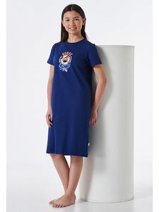 Schiesser Ночная рубашка темно-синего цвета