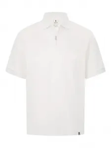 Рубашка поло с воротником на молнии Boggi Milano, белый