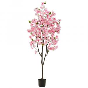 почти естественный 6 футов. Искусственное дерево вишневого цвета Nearly Natural, розовый