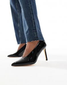 Туфли-лодочки SEQWL Petunia с высокой союзкой, лакированные, черные