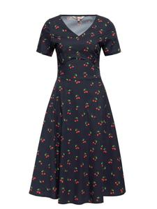 Длинное платье Queen Kerosin Swing Cherry, черный